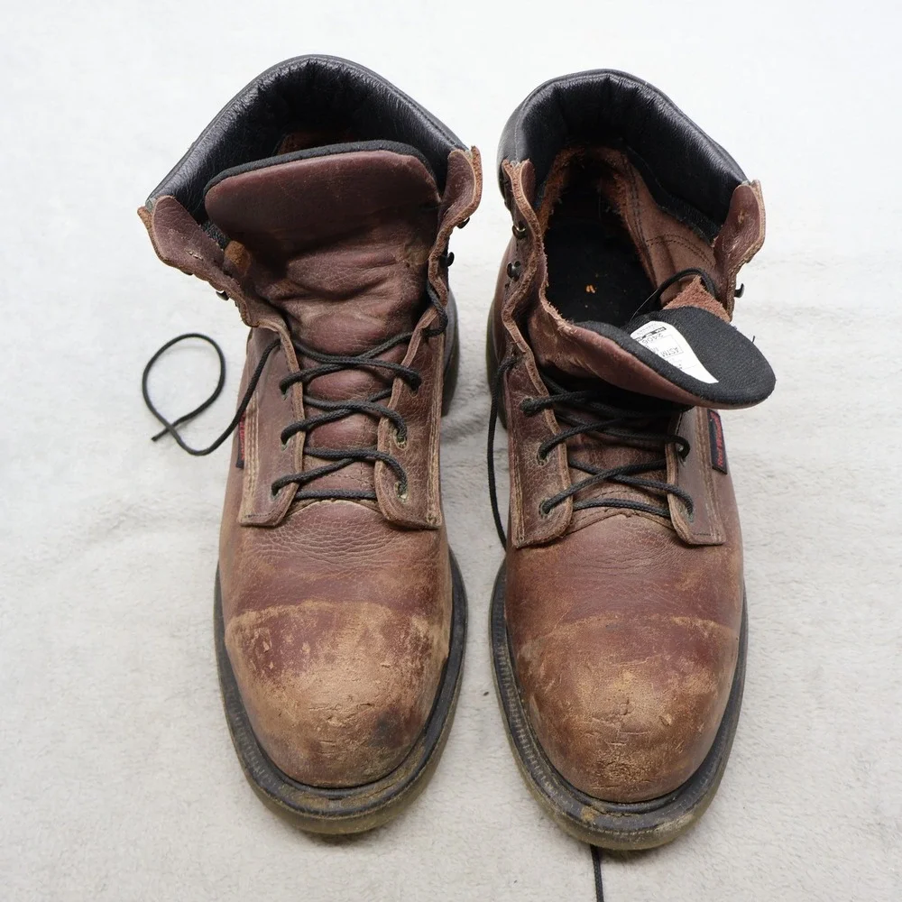 Red Wing Mens 13 Work Boots Brown Leather Steel Toe Safety Waterproof USA Made - Picture 2 of 16